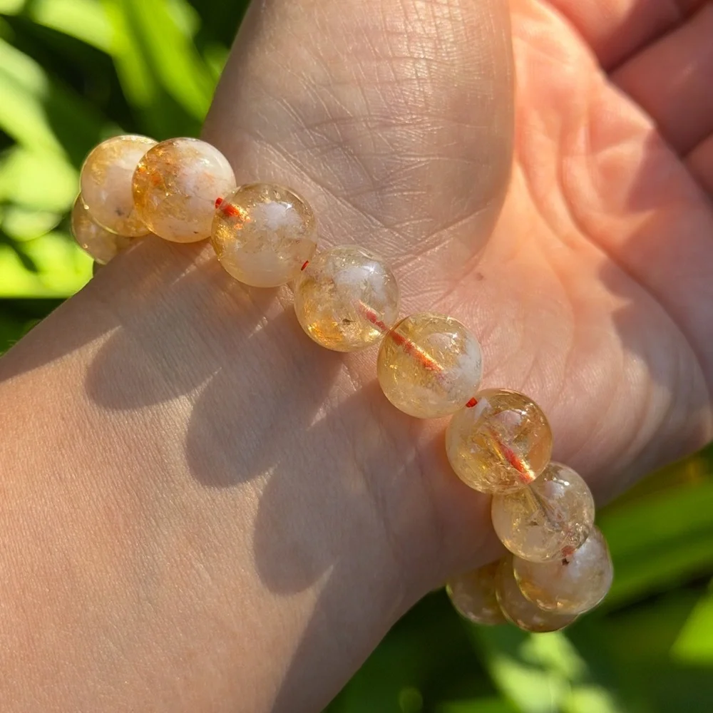 12mm stretchable milky citrine bracelet‎ 0749